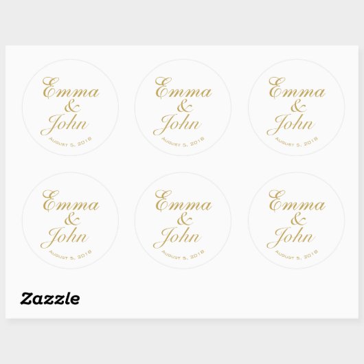 名前エレガント結婚式の引き出物 ラウンドシール (シート)