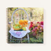 名前エレガント、秋カラフル8.5x8.5汎用 ノートブック (正面)