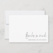 名前エレガントScript Photo結婚's Thank You ノートカード (正面)