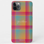 名前オプション付きプレイド携帯電話ケースHAMbWG iPhoneケース (裏面)