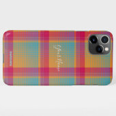 名前オプション付きプレイド携帯電話ケースHAMbWG iPhoneケース (裏面横)