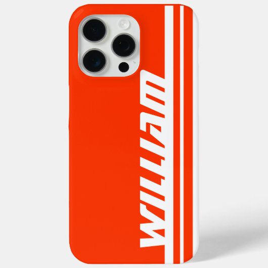 名前オレンジとホワイトストライプスポーツ Case-Mate iPhoneケース (裏面)