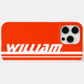 名前オレンジとホワイトストライプスポーツ Case-Mate iPhoneケース (裏面 (横))