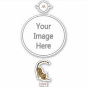 名前オレンジペイズリーベンガルキッテンヨガストレッチ シール (正面)