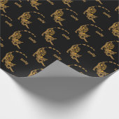 名前オレンジペイズリーベンガルキッテンヨガストレッチ ラッピングペーパー (角)