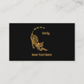 名前オレンジペイズリーベンガルキッテンヨガストレッチ 名刺 (正面)