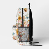 名前オンオランダアートウォーターカラーフローラルパターン プリントバックパック (右)