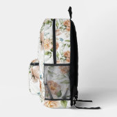 名前オンオランダアートウォーターカラーフローラルパターン プリントバックパック (右)