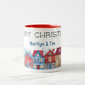 名前オントレンディー水の色メリークリスマス11oz ツートーンマグカップ (中央)