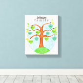 名前オンハートファミリーツリーキャパーソナライズされたンバス キャンバスプリント (インサイチュ (ウッドフロア))