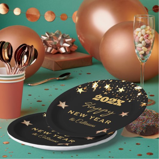 名前オンフェスティバルハッピーニューイヤー9インラウンド ペーパープレート (複数)