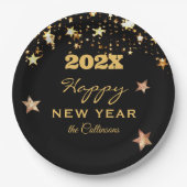 名前オンフェスティバルハッピーニューイヤー9インラウンド ペーパープレート (正面)