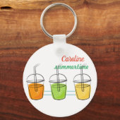 名前オン夏期2"ラウンドアルミニウム キーホルダー (正面)