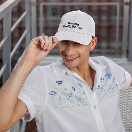 名前オン白、ファミリ懇親会、 刺繍入りキャップ