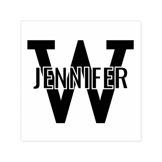 名前オーバーシンプルイニシャルはっきりしたモノグラム#1 セルフインキングスタンプ (デザイン)