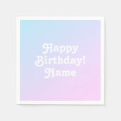 名前カスタマイズと写真の誕生日付きでパーソナライズ スタンダードカクテルナプキン (正面)