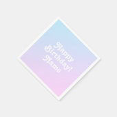 名前カスタマイズと写真の誕生日付きでパーソナライズ スタンダードカクテルナプキン (角)