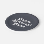 名前カスタマイズと写真の誕生日付きでパーソナライズ ペーパープレート (アングル)