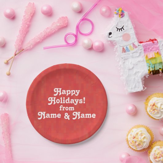 名前カスタマイズと写真付きでパーソナライズ休日 ペーパープレート (パーティー)