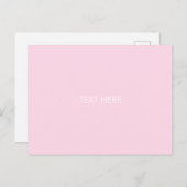 名前カスタマイズの変更文字ホワイトライトピンク ポストカード (正面/裏面)