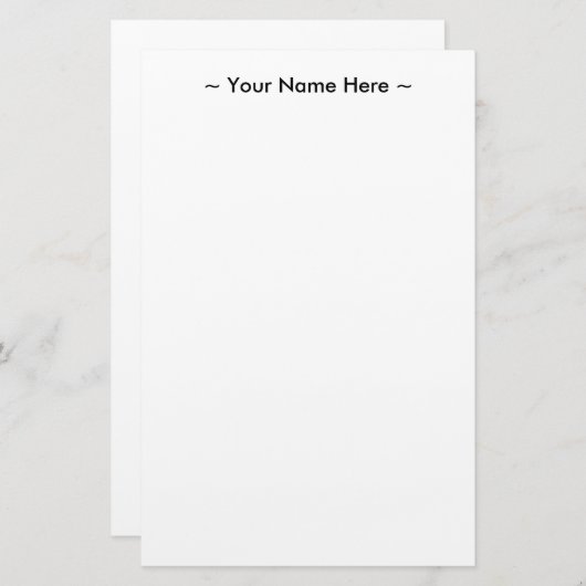 名前カスタマイズの変更文字白黒 便箋 (正面/裏面)