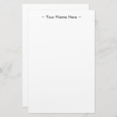 名前カスタマイズの変更文字白黒 便箋 (正面/裏面)