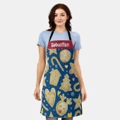 名前カスタマイズクリスマスCookieプリントエプロン エプロン (着用した状態)