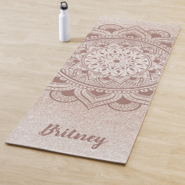名前カスタマイズシフェミニンックバラ金ゴールド曼荼羅 ヨガマット