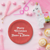 名前カスタマイズ付きでパーソナライズ、写真クリスマス ペーパープレート (パーティー)