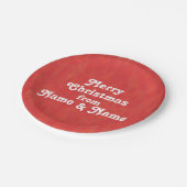 名前カスタマイズ付きでパーソナライズ、写真クリスマス ペーパープレート (アングル)