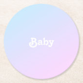 名前カスタマイズ写真赤ちゃんシャワー、誕生日 ラウンドペーパーコースター (正面)