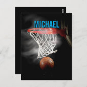 名前カスタマイズ可能なバスケットボールアートワークポップ・アートのアート ポストカード (正面/裏面)