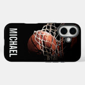 名前カスタマイズ可能なバスケットボールアートワーク Case-Mate iPhoneケース (裏面 (横))