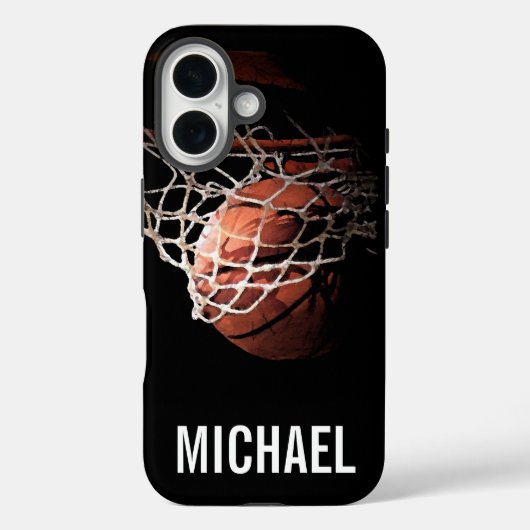 名前カスタマイズ可能なバスケットボールアートワーク Case-Mate iPhoneケース (裏面)