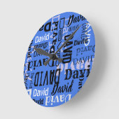 名前カスタマイズ可能な壁時計円形 ラウンド壁時計 (傾斜)