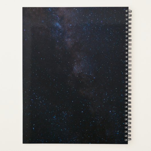 名前カスタマイズ宇宙飛行士の星と宇宙バルーン プランナー手帳 (裏面)