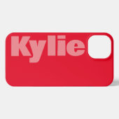 名前カスタマイズ赤スタイリッシュ色モダンiPhone15. iPhoneケース (裏面横)