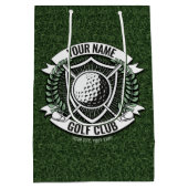 名前カスタマイズ ゴルファー ゴルフクラブ 芝クラブハウス ミディアムペーパーバッグ (裏面)