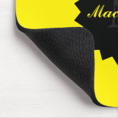 名前カスタムとイニシャル付き黄色のマウスパッド マウスパッド (コーナー)