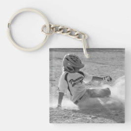 名前カスタムとジャージー番号の付いたスポーツフォト キーホルダー