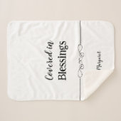 名前カスタムとメッセージ付きシェルパ毛布 シェルパブランケット (正面(横))