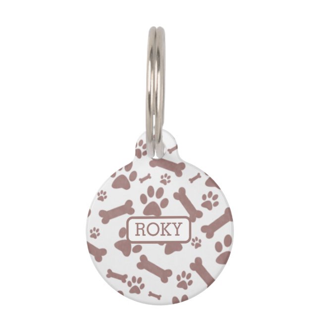 名前カスタムと情報を持つ犬IDラベル連絡 ペット　ネームタグ (正面)