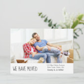 名前カスタムと新しいアドレスを含む写真 案内状 (スタンド正面)