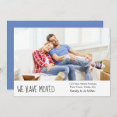 名前カスタムと新しいアドレスを含む写真 案内状 (正面/裏面)