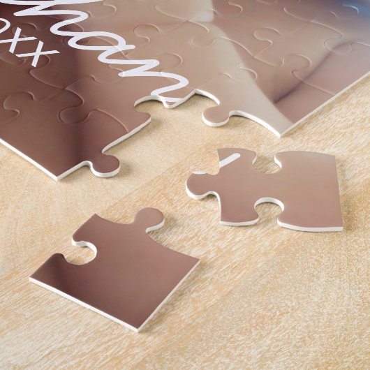 名前カスタムと日付の付いた写真 ジグソーパズル (側面)