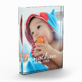 名前カスタムと日付の付いた写真 フォトブロック (左)