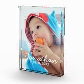 名前カスタムと日付の付いた写真 フォトブロック (右)