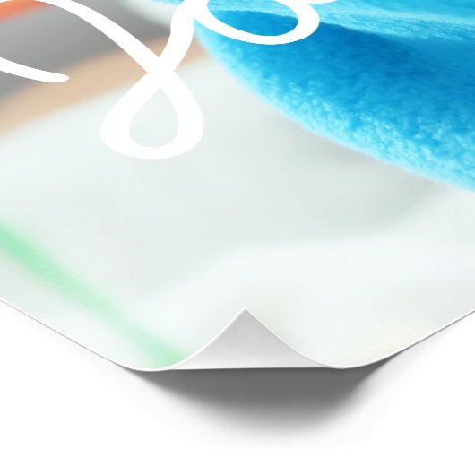 名前カスタムと日付の付いた写真 ポスター (コーナー)