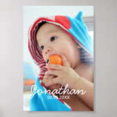 名前カスタムと日付の付いた写真 ポスター (正面)