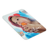 名前カスタムと日付の付いた写真 マグネット (右側)